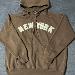 Brown New York Zip-Up Sweater